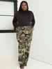 Calças femininas carga para mulheres verão streetwear camuflagem calças retas soltas casual baggy atacado gota