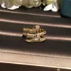 Anillos de serpiente de animales de animales geométricos de moda diseñador de lujo de lujo diamante circonía anillo de banda de cobre para mujeres abiertas adju244a