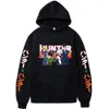 X Hunter Hoodies Hoodies Anime Hoodie مطبوعة من ملابس الشارع الشارع ذي الملابس المتضخمة سترة ملابس شائكة الرجال نساء