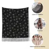 Scarves Silver Glittery Snowflakes Scarf For Womens Warm Winter Cashmere Shawls Wrap Glitter Christmas Long With Tassel