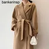 Верхнее роскошное пальто Maxmaras 101801 Пальто из чистой шерсти Высококачественное кашемировое пальто женское утолщенное свободное двустороннее шерстяное пальто средней длиныUGOW