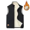 Gilets pour hommes hiver hommes gilet col montant protection du cou fermeture à glissière épaisse peluche chaude coupe-vent doux plus taille cardigan gilet