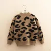 Suéter para niñas Abrigo para niños Outwear Leopard Plus Velvet Espesar Cálido Invierno Otoño Tops Fleece Navidad Ropa para niños 231225