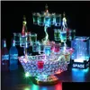 Ice Buckets and Coolers Coolers Bar Accessories Boat Shaped LED Cocktail Cup Holder Stand VIP Service 24 Cups S Glass Display Wine RAC DHFCG