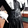 Ceintures Gothic Black en dentelle ceinture avec élastique décoration à la mode mince des vêtements pour femmes rétro féerie grunge