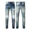 Designer Jeans da uomo skinny Moda uomo Jeans per uomo pantaloni da donna viola Marca Jeans neri grigi Foro nuovo stile Ricamo Autocoltivazione Piedi piccoli01