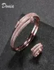 Donia smycken lyx Bangle Party European och American Fashion Classic Large Nails Copper Microinlaid Zircon Armband Ring Set W1227014