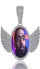 14K sur mesure Po médaillons ronds pendentif collier dos graver style or rose argent or couleur Zircon hommes Hiphop bijoux 1233646