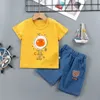 Bambini per bambini set per ragazzi per ragazzi abbigliamento set vestiti estate magliette cortometrali da pista per giovani sportivi per 1-5 anni
