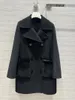 Women's Jackets Hand-made Fur Pocket Double-sided Cashmere Coat Age-reducing Preppy Double-breasted8.15