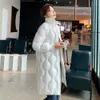 Jackor Winter Coat for Women Parka Women's Long Standing Collar 2022 Winter New Korean Bright Face Over Knee Jacket Winter Parkas