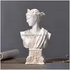 Articles de nouveauté Européenne Anna Apollo Plâtre Tête Figure Art Scpture Décor Rétro Figurine Personnage Résine Statue Maison Ornement R5252 T Dhemp