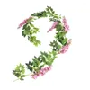 Decorative Flowers 180CM Wisteria Artificial Flower Vine Wreath DIY Wedding Arch Decoration Fake Plant Leaf Rattan Trailing Ivy Wall