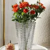 明るいガラス花瓶の家の装飾明るいクリスタルガラス花瓶ドライフラワーデスクトップ装飾装飾の装飾装置231225