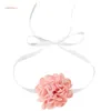 Chains Cloth Flower Tie Choker Strap Necklaces Material Wedding Jewelry Gift For Women Girls Bride Party