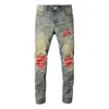 Mens Designer Jeans Distressed Ripped Biker Slim Fit Motorcycle Denim for Men Top Quality Fashion Jean Pants Pour Hommes 6520