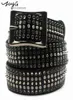 Zayg Punk Leather Man and Woman Belts Metal Rivets白い黒い本物の革ベルトファッションピンバックルストラップ3798973