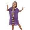 Robes décontractées parent-enfant multicolore à main en crochet bohème robe mère-fille assortie