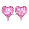 Décoration de fête 18 pouces or argent coeur rouge amour ballon couleur pure feuille hélium ballon mariage saint valentin anniversaire fournitures goutte Dhsj3