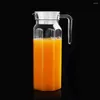 Tumblers 1.1L Glass Beverage Pot Juice Kylskåp Hushållsvaror Restaurang Kök placerat i kylen Spara Space Portable