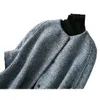 Włoski klasyczny, ciężki, niestandardowy tkaninowy płaszcz z wielkim wełnianym wełnianym pereatem