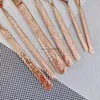 Tea Scoops 12PCS Rose Gold Tableware Western Food Knife And Fork Plated Spoon Kit Stone Pattern Table