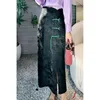 Skirts Chinese Style Exquisite Jacquard Midi Skirt Women High-waist Retro Buckle Elegant Solid Slim Casual Slit All-matched