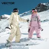 VECTOR Set completo da sci Donna Uomo Giacche e pantaloni invernali Caldi impermeabili per bici da campeggio 231225