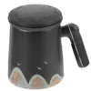 Ensembles de vaisselle 1 ensemble de tasse à thé avec infuseur à couvercle en céramique filtrant la boisson avec boîte