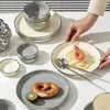 Zestawy naczyń stołowych japońskie ceramiczne zastawy stołowe Zestaw przyborów bezstronny Kitchen Luksusowe obiad Jogo de jantar Dekoracja stolika i