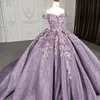 Messicano Vestido De 15 Anos Lavanda Charro Abiti Quinceanera Appliques di pizzo Perline di fiori Corsetto Sweet 16 Dress Abiti Da Cerimonia