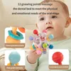 Montessori Baby ząbek zabawki sensory żuć ząbkowania piłka grzechotka chwytanie zajęć niemowlęcia na 0-18 miesięcy dziewcząt chłopcy prezenty 231225
