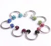 Nose pin N26 30pcs Mix 10Colors Body Piercing Jewelry Shamballa Disco Ball eyebrow ring Nose ring7798522