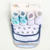 5PCS Noworodka Saliw Socks Baby Socks Zestaw kreskówki Śliczne małe śliniaki