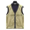 Men's Down Parkas Lamb Cashmere Silver Fox Vest Middle-Aged And Elderly Winter V-Neck Coat Men'S Sleeveless Waistcoat J231225