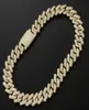 Collier Hip Hop Collier Cuban Link Chain 1618202224INCCH CUBIC Zirconia Stone Designer Colliers Mens 789inch Bracelets 14K Gold1729194688893