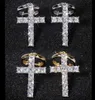 Choucong hiphop helt nya vintage smycken 925 sterling silvergold fyllning strålande snitt vit topaz cz diamant cross clip dangle earr7953433