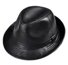 Winter Echtes Leder Breite Krempe Stetson Fedoras Britische Hüte Für Männer Frauen Gentman Schwarz 5561 cm Ausgestattet Jazz Hip Gorras4393695