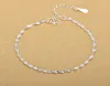 925 Sterling Srebrna moda prosta elegancka łańcuch Bracelets Biżuteria do Woman Wave Prezenty Anklet 2105073309991