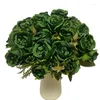 Dekorativa blommor 8 huvuden konstgjorda juldekorationer Peony Green Rose för bröllopsbordet Vase Room Party Home Bouquet Decor Gift