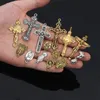 10 шт., католические четки, позолоченный разъем, ожерелье, браслет, разъем, множество статуй Иисуса Христа, ожерелье, браслет, треугольник 231225