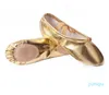 Sandały baletowe baletowe złoto srebrne miękkie podele taneczne kapcie dzieci praktykuj baletrę kobietę gimnastyka
