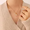 Anhänger Halsketten Allme zarte 18K Gold PVD plattiert Edelstahl unregelmäßiger Kunstperlen Wasser Drop Choker für Frauen Schmuck