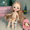 Julklapp 2023 2024 Mini BJD Doll naken pojke leksakskläder återfödelse baby 1/12 överraskning leende mode interaktiva tjejbarn 231225