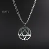 Punk jewelry Him Necklace Stainless Steel Heartagram Pendant Merch Logo Symbol Silver 4mm 24 curb Chain252o