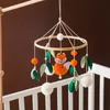 Baby Rattle Toy 0-12 Month born Felt Fox Pendant Wooden Mobile Music Box Bed Bell Hanging Toy Holder Bracket Infant Crib Gift 231225