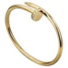 Designer Cartres Bangle 18K Gold Bracelet Dames Verstelbare Opening Hot Accessories Card Home Nagelstijl Diamant ingelegd XD95