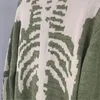 Herrtröjor 23SS Vintage Loose Kapital Skeleton Bentröja Män Kvinna 1: 1 Högkvalitativ Crewneck Green Sweatshirts