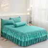 Princess Bed Skirt Mattress Protector Bedsheet Ruffled Lace Bedding Cover Bedspread Nonslip 231222