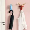 Resin Animals Head Sticker Hook Wall decorative clothes Hanger for Door Kitchen Bag Handbag Coat Hooks Key Holder Decor 231225